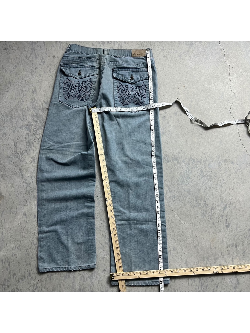 Y2K Vtg F.U.S.A.I. Jeans 34X32 (Fits 34X31) Focus USA Light Wash Denim Loose Fit - Picture 8 of 9